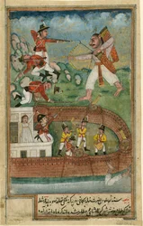 Indiase demonen vallen fort aan verdedigd door Europese troepen, c. 1790