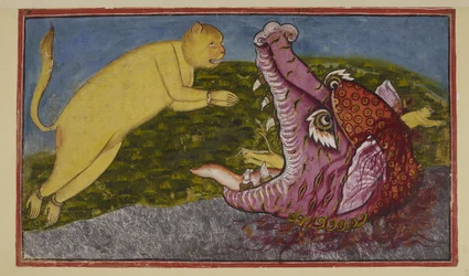 De moeder-van-slangen Surasā, die op de bodem van de oceaan woont, wordt door de goden onder druk gezet om Hanuman te testen en heeft zichzelf veranderd in een groot zeemonster met machtige kaken, rood, paars en met tanden. Hoe wijd ze haar