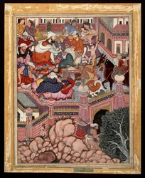 Amr, vermomd als Mazmahil de Chirurg, praktiseert kwakzalverij op de tovenaars van Antali, ca. 1570