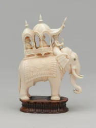 Zwarte koning, schaakstuk, India, circa 1820