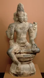 Brahma, Chola-dynastie (graniet met sporen van gesso en rode pigment)