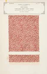 Katoenmonster met chetee (chintz) print uit Arcot in Madras, uit De Collectie van de Textielfabrikanten van India, door John Forbes Watson, gepubliceerd in 1866