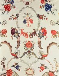 Detail van geborduurde stof, gemaakt voor de Europese markt, c.1725-50
