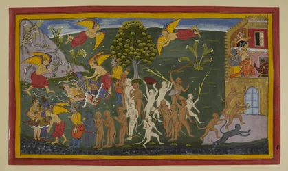 Garuṇa bevrijdt en geneest Rāma en Lakṣmaṇa; apen vallen Laṅkā triomfantelijk aan
