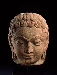 Hoofd van een Jain Tirthankara, Mathura Regio, Kushan periode, 3e-4e eeuw n.Chr.