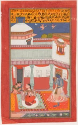 Krishna en Radha met een Sakhi