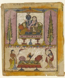 Lakshmi Naryana, frontispice uit de Tula Ram Bhagavata Purana