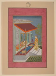 Lalita Ragini, India, Hyderabad, circa 1760; Johnson Album 37, nr. 8 (inkt, kleuren  goud op papier)