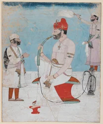 Portret van Raja Sansar Chand van Kangra