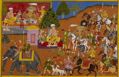 Rāvaṇa ontmoet de wijze Maya en trouwt met diens dochter Mandodarī