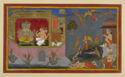 Rāvaṇa ziet Hanumān