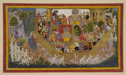 Sītā smeekt om de dood; Rāvaṇa bereidt troepen voor terwijl Rāma
