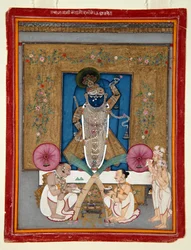 De aanbidding van Krishna als Shrinath ji, 1800-25