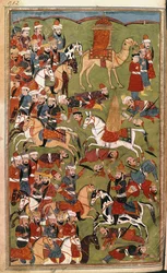 Het leger van Aicha in de Slag bij Djamal in 656, illustratie uit 
