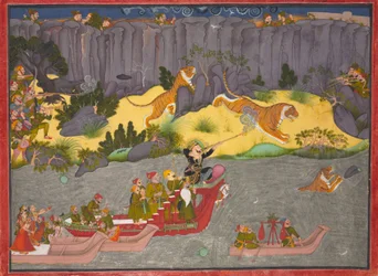 Tijgerjacht van Raja Ram Singh II, c.1830-40