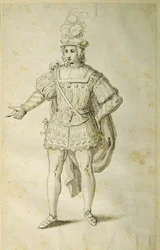 Jongere in oud Brits kostuum, ca. 1611