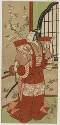Onoe Kikugogo I als Izumi no Saburo in Ichimura Theater, 1769