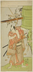 De Acteur Ichikawa Yaozo II als Yoshimine no Munesada in het Toneelstuk Kuni no Hana Ono no Itsumoji, Opgevoerd in het Nakamura Theater in de Elfde Maand, 1771