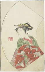 De acteur Nakamuta Matsue als Riko, 1770
