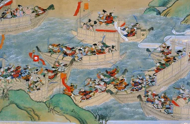Rol van de Slag bij Dannoura waar de Heike-clan vecht tegen de Genji-clan, 2005
