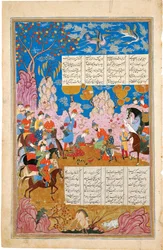 De Doding van Siyawush Manuscriptverlichting uit het epos Shahname door Ferdowsi
