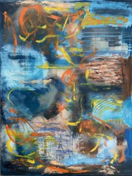 Dynamische abstracte penseelstreken