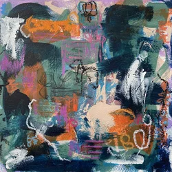Levendige abstracte penseelstreken