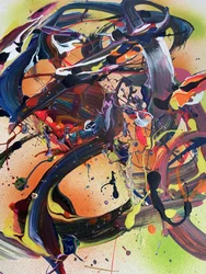 Levendige abstracte penseelstreken