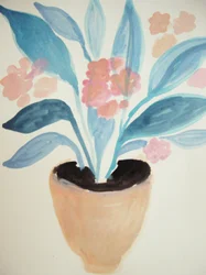 Botanische bloemen in pot