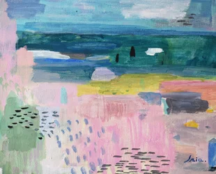 Levendig abstract kustlandschap