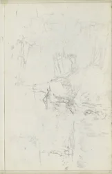 Afdruk van de krijttekening op blad 5 verso