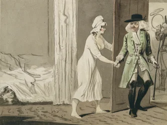De hoorndrager vertrekt op jacht, ca. 1800