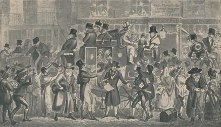 Buiten White Horse Cellar, Piccadilly, 1821, 1920
