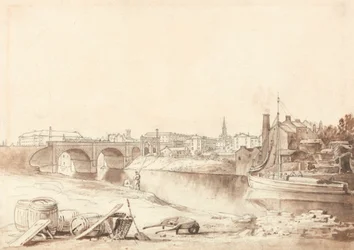 Brug over de Irwell en ingang naar Manchester