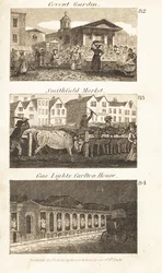 Ambachten in Regency Engeland: Covent Garden, Smithfield Market en gaslampen op Carlton House
