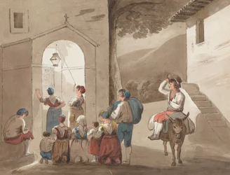 Na Pinnelli - Groep boeren buiten een kerk
