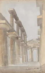 Interieur van de Grote Tempel in Paestum