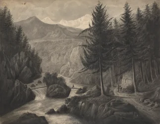 Op de Zwcilutzen - nabij Interlaken, kanton Bern, de Jungfrau in de verte