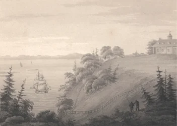 Uitzicht op Mount Vernon, de residentie van generaal Washington