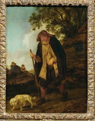 Aveugle et son chien - Een blinde man en zijn hond ...