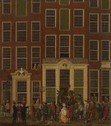 De Boekwinkel en Loterijagentschap van Jan de Groot in de Kalverstraat in Amsterdam