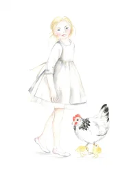 Kind met hen en kuikens, Pasen 26