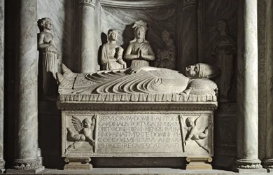 Sarcophagus van de Portugese kardinaal Antonio Martino de Chavez gerealiseerd door Isaia da Pisa