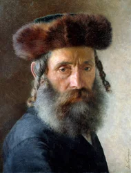 Portret van een rabbijn met een bontmuts (schilderij)