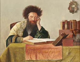 Een rabbi die de Talmoed leest