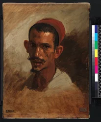 Studie voor het hoofd van een jonge Arabier, 1860-1862