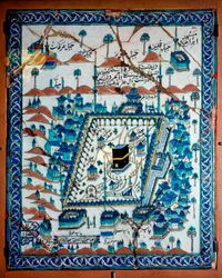 Islamitische kunst: uitzicht op Mekka en Kaaba (Ka