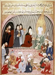 MOHAMMED: Christelijke monniken die een maaltijd serveren aan Mohammed tijdens zijn reis naar Syrië