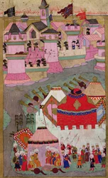 Belegering van Wenen door Suleyman I (1494-1566) de Grote, in 1529, uit de 