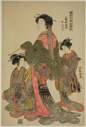 Tamazusa van Iedaya, uit de serie "Modellen voor mode: Nieuwe ontwerpen zo fris als jonge bladeren (Hinagata wakana hatsu moyo)"
